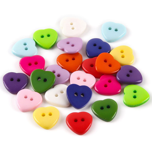 50Pcs Resin Heart Buttons 2 Holes Buttons Sewing Buttons for DIY Crafts  Projects Children's Manual Button Painting Accessories - AliExpress